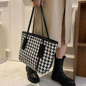 Version coréenne féminine de la <span class=keywords><strong>marée</strong></span> pied-de-poule vérifier sac à bandoulière décontracté mode grand sac <span class=keywords><strong>2022</strong></span> automne et hiver nouveau grand - Product Image 6