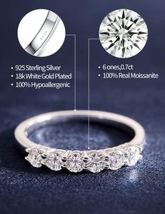 Anello di Lusso S925 in Argento <span class=keywords><strong>Sterling</strong></span> Placcato Oro Bianco per Donna con Design a Cupola Elegante e Moissanite Certificata GIA - Product Image 5