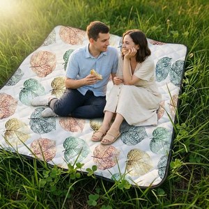 เสื่อปิกนิกแบบหนา กันน้ำ ผ้าห่มชายหาด เสื่อสำหรับตั้งแคมป์ เสื่อสนามหญ้า เสื่อปูพื้นสำหรับตั้งแคมป์กลางแจ้ง แผ่นรองนอน - Product Image 2