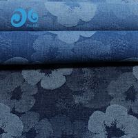 Tissu denim jacquard surdimensionné à motif floral texturé, écologique, couleur personnalisée, OEM, petite commande, pour jeans, manteaux, sacs (garçons, filles, hommes)