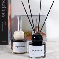 Bouteille vide noire de diffuseur de roseau de luxe de 50ml 100ml 120ml 150ml 200ml