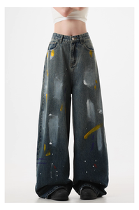 Pantaloni di Jeans Streetwear Jeans larghi oversize larghi a vita alta a gamba larga larghi da donna - Product Image 6