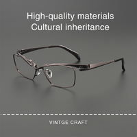 Gafas Ópticas de Titanio Puro de Alta Calidad, Diseño de Lujo, Ultraligeras, Anti Luz Azul, Montura Cuadrada Retro para Negocios, con Estuche