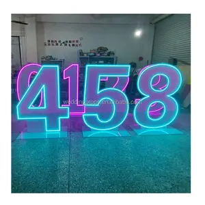 Đám cưới trang trí RGB màu 4ft cao Acrylic rõ ràng LED Số Color Changing số