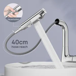 JOMOO Pull-out Basin Faucet 360 Spout Swivel Dual Spray Options Zink Alloy Bathroom Extravagant Faucet