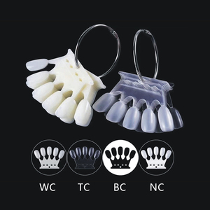 10 piezas de tarjetas de contraste para uñas con diseño de corona, 5 colores (rosa y negro), para exhibición y práctica de puntas de uñas - Product Image 6