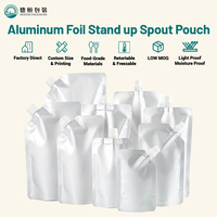 Pochette à bec verseur en aluminium de qualité alimentaire, impression personnalisée, sac d'emballage liquide autoportant 4L 5L pour boissons, eau, sauces, lait, restauration