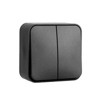 Interruptor de Pared de Superficie Estándar Europeo, Ignífugo, de 2 Botones, 1 Vía, 10A, 250V, para Uso Doméstico