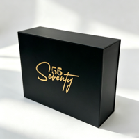 Boîte magnétique rigide en carton gris recyclable avec logo en feuille d'or personnalisé, emballage de luxe en forme de livre, boîte cadeau magnétique avec couvercle magnétique