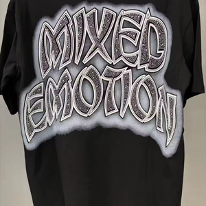 T-shirt di Alta Qualità MIXED EMOTION con Diamanti, <span class=keywords><strong>Abbigliamento</strong></span> Retrò Street Fashion, Moda Uomo - Product Image 6
