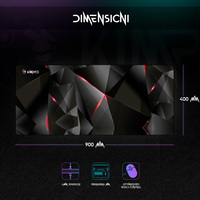 TechSide KMP904G_P Harga Pabrik ProEdge Series Mousepad Gaming XXL Geometri Rosso 90x40x4 mm Karet Alami Tahan Air