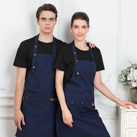 Tablier de Chef Unisexe Personnalisé en Toile avec Poches à Outils, Impression Numérique et Uniforme de Serveur Gaufré