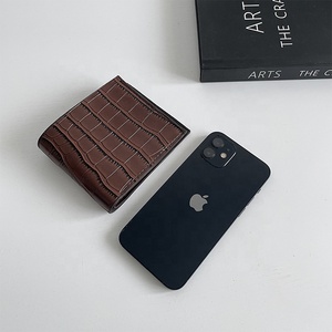 Biểu Tượng Tùy Chỉnh Cá Sấu Da Chính Hãng Điện Thoại Di Động Trường Hợp Ví Ngắn Đặt Mở Đóng Cửa Không Thấm Nước Thiết Kế Cổ Điển Cho Nam Giới Phụ Nữ - Product Image 5