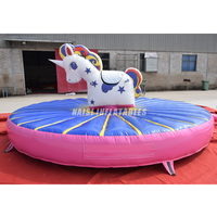 Toro Gonflable Commercial à Bungee, Jeu d'Équitation Licorne, Château Gonflable Interactif pour Enfants et Adultes, Idéal pour les Fêtes