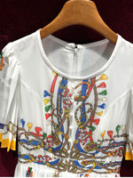 Nouvelle Robe Longue Plissée Chic et Élégante à Manches Mi-longues Imprimé Vintage Style Français pour Femme, Collection Été 2026