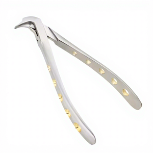 Juego de fórceps para extracción dental, con mango estriado plateado, clase I, instrumentos quirúrgicos manuales - Product Image 6