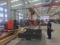 Bras de robot industriel sur rail, machine de soudage à 6 axes avec PLC et boîte de vitesses pour soudage laser/MIG/TIG
