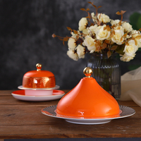 Vaisselle en céramique pour le dîner, service de table avec bord doré, ensemble d'assiettes pour la salle à manger, assiette Europe, bols de service de luxe, plat de fruits