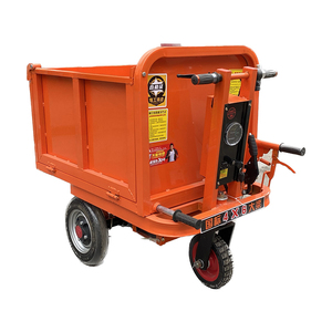 Chariot à main en acier rouge avec benne basculante fermée, cadre 4x6, chariot de transport industriel pour matériaux, durable, revêtement en poudre - Product Image 1