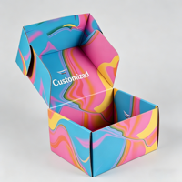 Boîte d'expédition en carton ondulé écologique personnalisée avec logo coloré imprimé recto-verso pour chaussettes, emballage e-commerce biodégradable