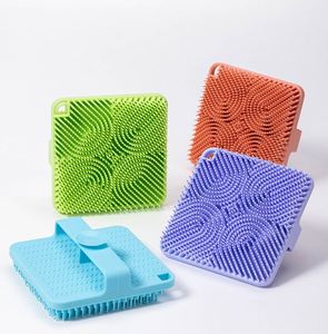 New Silicone Bath & Shampoo Brush with Hanging Strap and Suction Cup Octagon Body <b>Scrubber</b> & Scalp Massager for Adults - Product Image 1