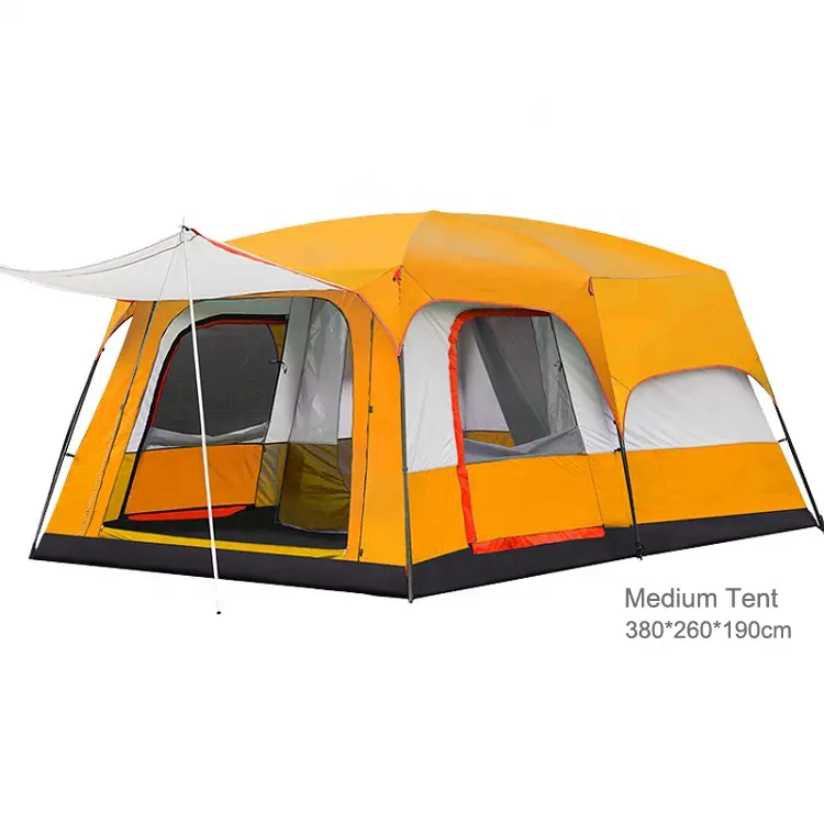 Vente en gros de tentes extérieures, grande tente de camping familiale de luxe européenne et résistante au vent pour 8 personnes