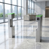 Barrière pivotante de supermarché entièrement automatique, contrôle d'accès biométrique, sécurité en acier inoxydable IP54, anti-pincement bidirectionnel
