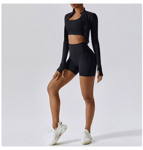 Abbigliamento Fitness Personalizzato con Logo per Palestra e Yoga, <span class=keywords><strong>Leggings</strong></span>, <span class=keywords><strong>Tuta</strong></span> Sportiva, Giacca Lunga con Zip e Maniche Lunghe per Donna, Set Yoga - Product Image 6