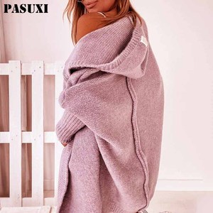 PASUXI Nouveau <span class=keywords><strong>cardigan</strong></span> mi-long polyvalent pour femme, pull ample à manches chauve-souris, pull à capuche ample d'automne, veste pour femme - Product Image 1