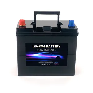 OEM Kustom LiFePO4 Mobil Baterai 12V 40ah Lithium Besi Fosfat Baterai Mulai untuk Otomotif Mesin Perahu Starter