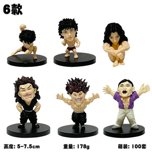 Set de 6 Figuras de Manga, Estatuas de Hanma Yujiro, Jack Hanma, <span class=keywords><strong>Baki</strong></span> Hanayama, Kaoru, Hijo de Ogre, Colección de Modelos de Juguetes, Figuras de Anime de PVC - Product Image 6