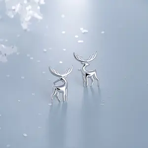 Hot Selling 925 Sterling Silver Christmas David's Deer Elk Earrings