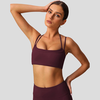 Confortable séchage rapide sport haute élastique mince sangle cou Fitness Yoga haut avec sangle nue dos respirant Yoga soutien-gorge