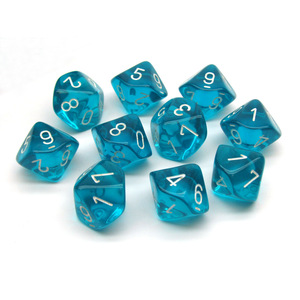 ลูกเต๋า10ด้านสีฟ้าใส0-9อุปกรณ์การสอนสำหรับเกมลูกเต๋าดิจิทัล - Product Image 4
