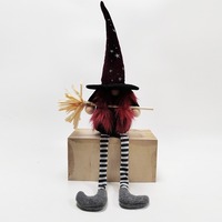 Décoration en tissu pour Halloween, butoir de porte sorcière, elfe à longues jambes créatif pour bureau