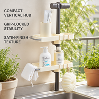 Étagère de rangement pour savon Genial, conçue pour robinet, avec design ajouré pour un drainage rapide