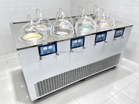 Mvckyi Continue Gelatomachine met instelbare overproductie, Italiaanse harde ijsmachine, verticale batchvriezer, 8 cilinders