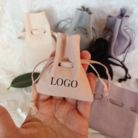 Pochette à Bijoux Enveloppe Tendance en Daim, Sacs d'Emballage Cadeau en Velours pour Bijoux