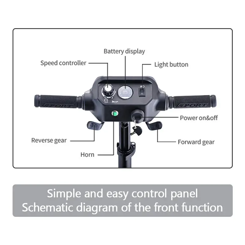 Atacado leve 4 rodas Portátil Deficientes Dobrável Mobilidade Scooter Idosos Dobrável Scooter Médica Para Deficientes