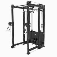 Rack d'alimentation avec barre de traction unique Lat Pull Down et Low Row All in 1 Upgrade Smith Rack pour la salle de sport