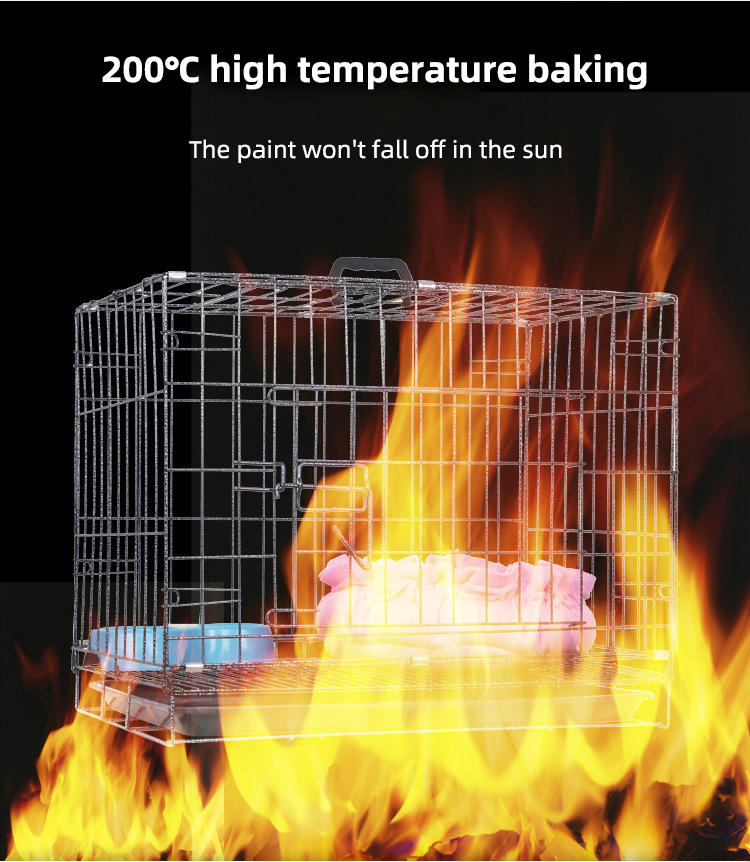 Manufacturer Wholesale removable Black Metal Pet Dog Crate Durable Outdoor Large Folding Dog Cage for sale