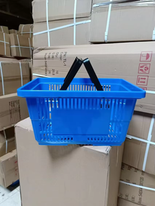 In Stock Hookei Wholesale Supermarket Shopping <b>Baskets</b> 28L <b>Baskets</b> Multiple Color Available Support Logo Printing - Product Image 4