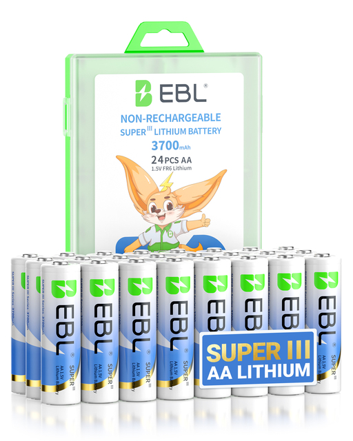 Long Shelf Life 3700mAh 1.5V Lithium Longest Lasting Non-Rechargeable AA Lithium Iron Dry 24 Pack Batteries Double a Battery