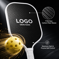 Raquette de pickleball en carbone brut sans bordure, design personnalisé, 14 mm 16 mm, haute performance, entraînement adulte, vente en gros directe du fournisseur
