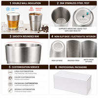 Tasses empilables en acier inoxydable à double paroi avec logo personnalisé HC, isolation sous vide, 260-450 ml, style coréen, tasse à bière incassable, fête barbecue