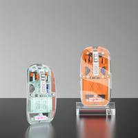 Souris de jeu sans fil miniature HXSJ T900 2024, 400 mAh rechargeable, 2400 DPI, silencieuse, légère, design transparent pour droitiers