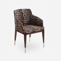 Chaises de salle à manger modernes, haut de gamme, luxueuses, minimalistes, élégantes, en tissu imprimé léopard, pour villa