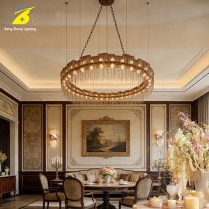 Plafonnier LED artistique en forme d'anneau avec pampilles - <span class=keywords><strong>Décoration</strong></span> d'ambiance chaleureuse et contemporaine pour espaces commerciaux haut de gamme - Product Image 4