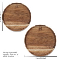 1 plateau en bois ovale, plateaux en bois pour servir les aliments, assiettes à dîner, assiette ronde en bois massif pour dessert