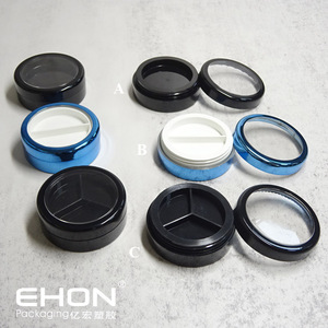 Round ABS <b>Plastic</b> Cosmetic Eyeshadow Palette with 2/3 Colors Empty <b>Containers</b> for Makeup Packaging Custom Logo Available - Product Image 5